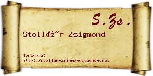 Stollár Zsigmond névjegykártya